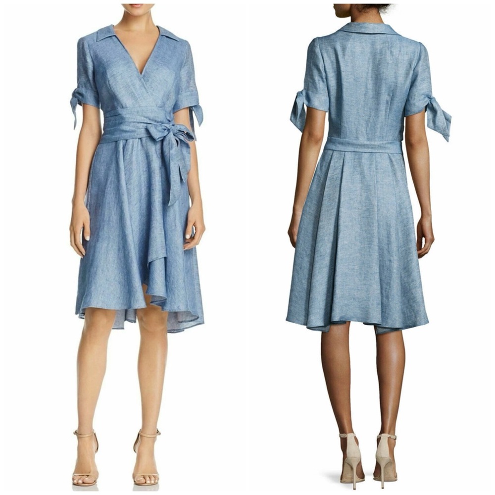 Milly Valerie Linen Wrap Dress [19]